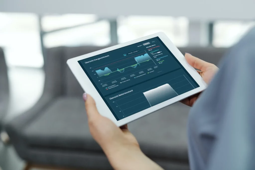 okean.OS als Energiemanagementsystem auf einem Tablet