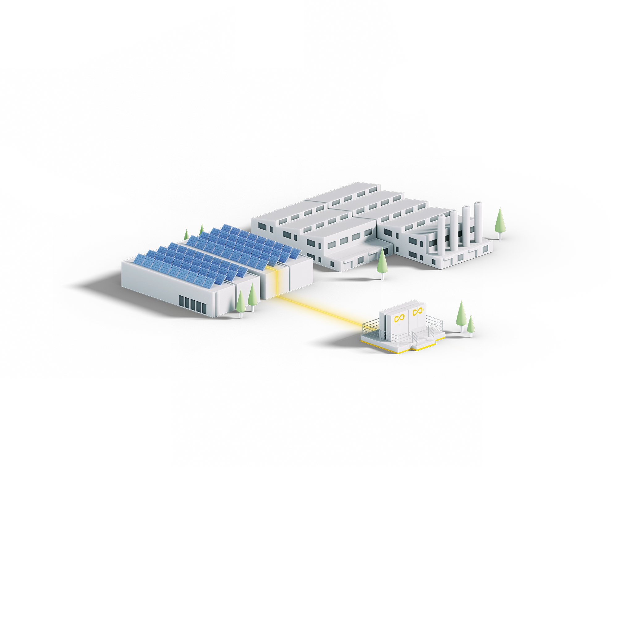 Industrie PV-Park mit Stromspeicher / Energiespeicher